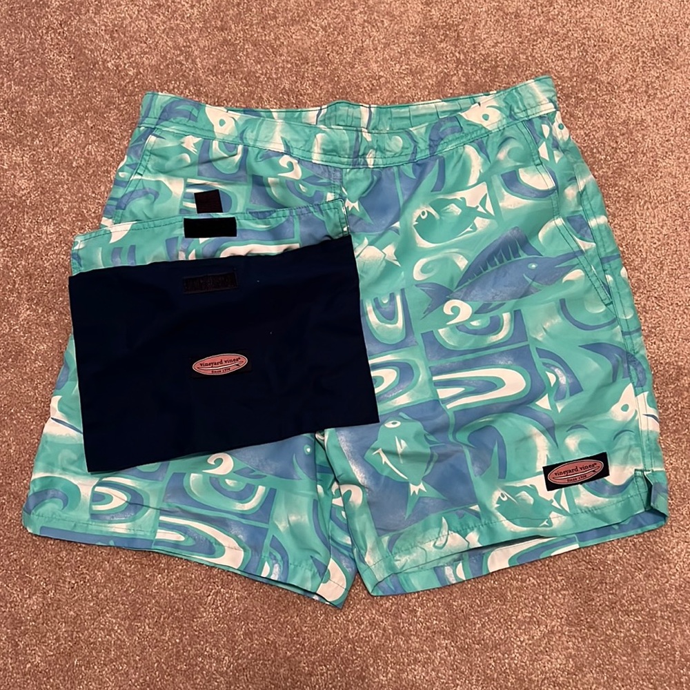 Vineyard Vines Fish Swimsuit Small with Pouch